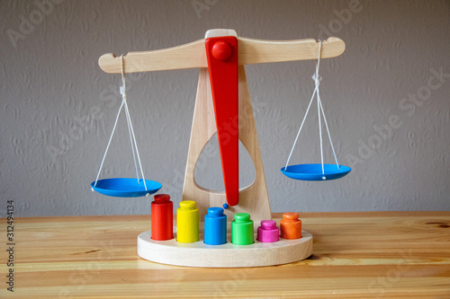 colorful wooden scales educational toy for kids