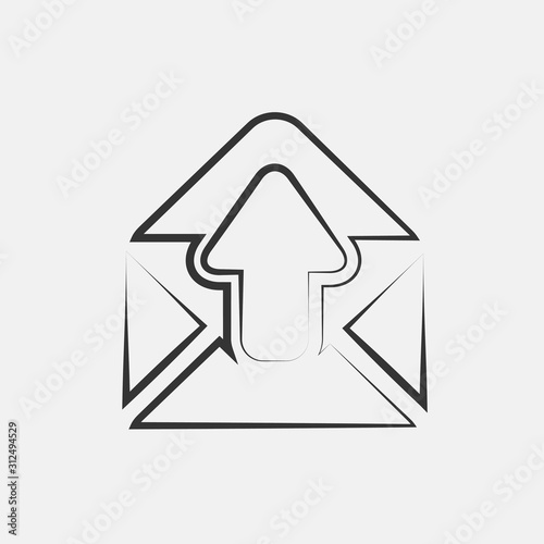 outgoing message icon vector for web and graphic design