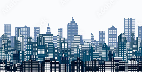 cityscape blue windows