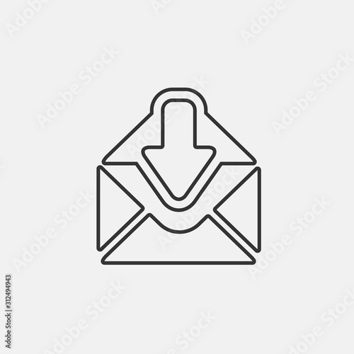 incoming mail icon vector for web and graphic design