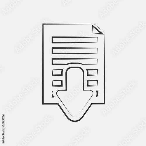 download document icon vector for web and graphic design