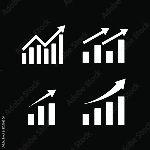 Bar chart illustration, business graph. data growth diagram. vector illustration