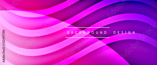 Dynamic trendy fluid color gradient abstract background with flowing wave lines. Vector Illustration