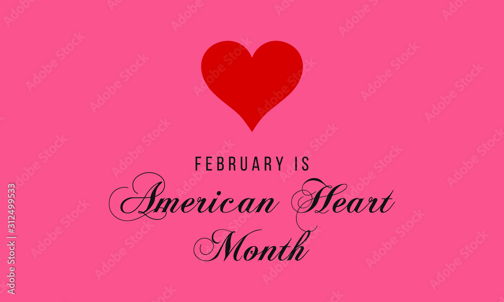 Vector illustration on the theme of National Heart month of February.