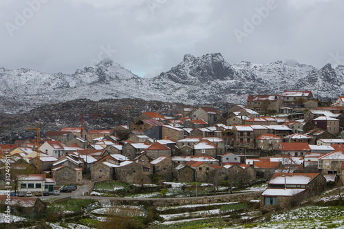 Pitões das Júnias with snow - a small and picturesque village from the North of Portugal
