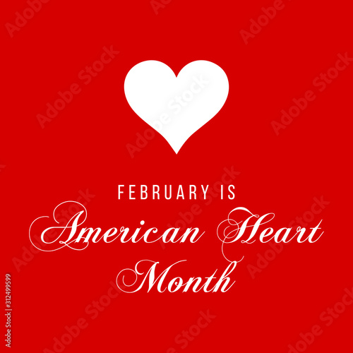 Vector illustration on the theme of National Heart month of February.