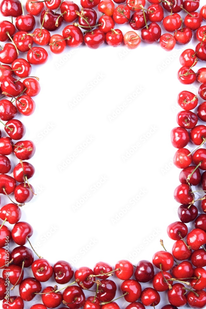 Cherries on white background - studioshot Cherries on white background - studioshot