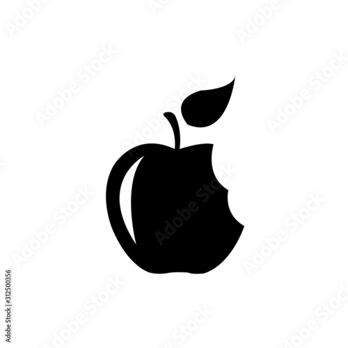 silhuette apple icon vector - illustration