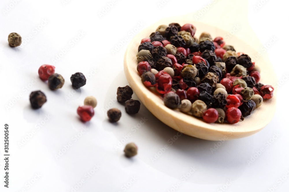 Close up of pepper grains