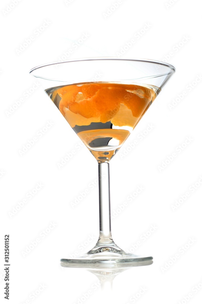 Studio shot of drink in martini glass