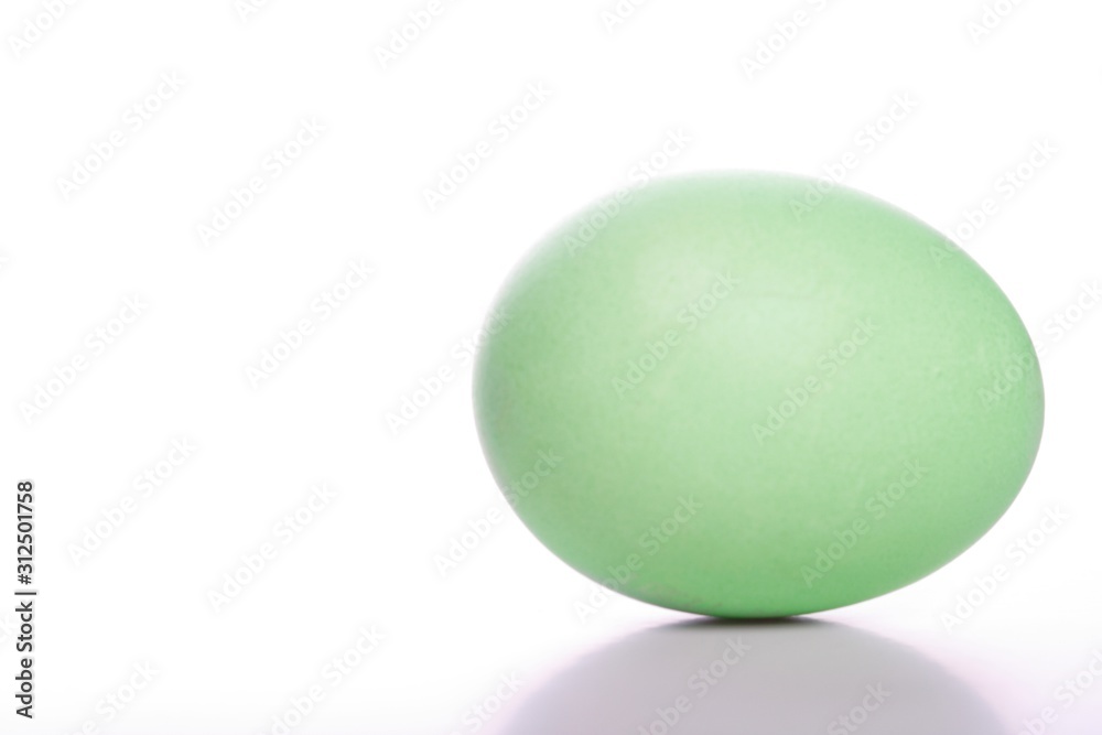 Green easter egg on white background Green easter egg on white background