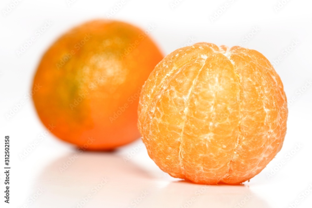 Studio sohot on mandarins on white backround Studio sohot on mandarins on white backround