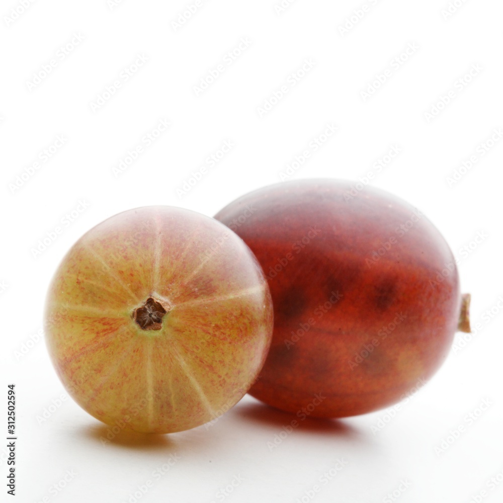 Studio shot of gooseberries at white background Studio shot of gooseberries at white background