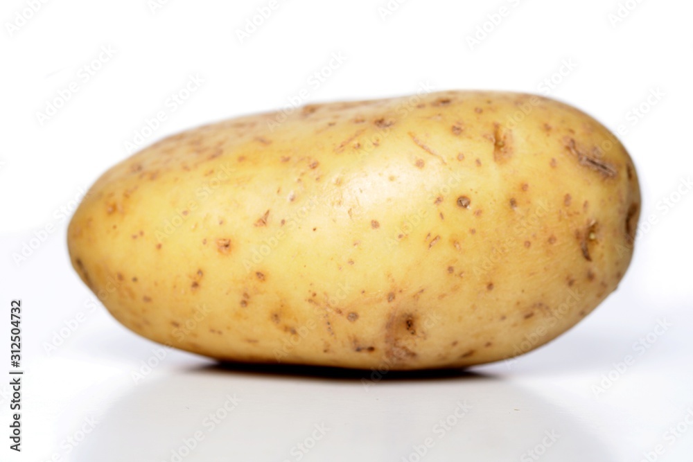 Close-up of potato on white background Close-up of potato on white background