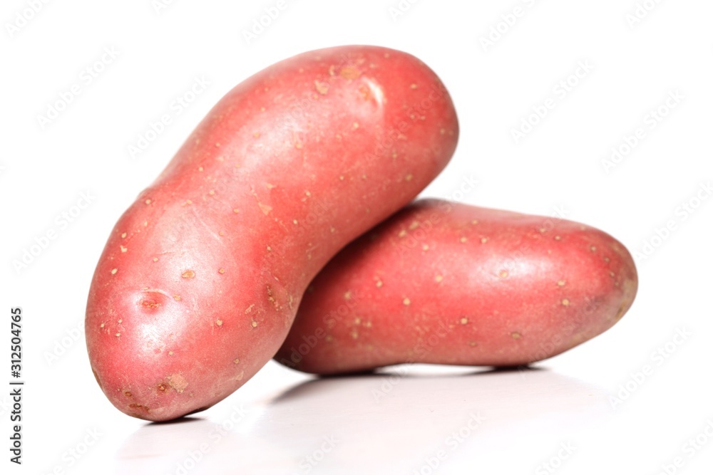 Red potaoes on white background Red potaoes on white background