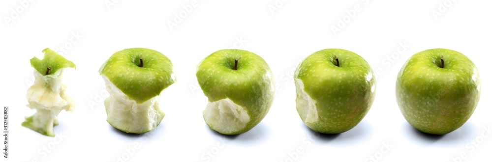 Apples on white background - close-up Apples on white background - close-up