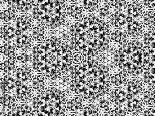 Fototapeta Naklejka Na Ścianę i Meble -  Abstract decorative background illustration kaleidoscope. Black and white Repeatable background texture. Modern design pattern