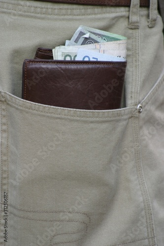 Wallet in pocket - close up