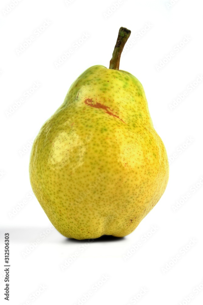 Pears on white background - close-up