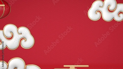 3d motion Chinese New Year Festival.background with Chinese ornament.motion footage for fantasy films and cinematic in chinese new year scene.3d render