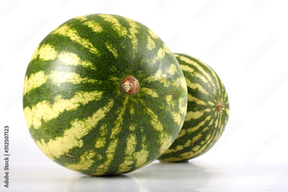 WWatermelon on white background - close-up
