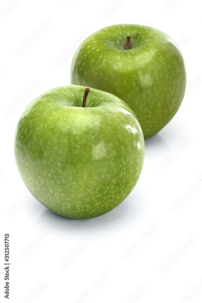 Apples on whit ebackground - close-up Apples on whit ebackground - close-up