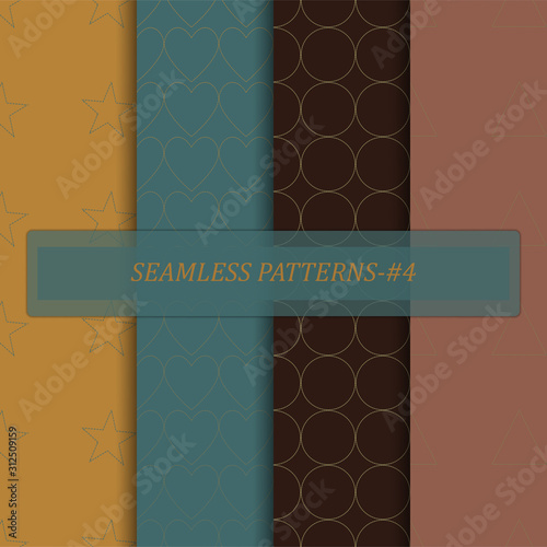 4 Seamless geometric vector patterns.