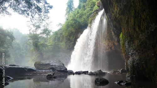 Haew suwat or Heo Suwat waterfall in Khao Yai National Park, Thailand- beautiful Waterfall.