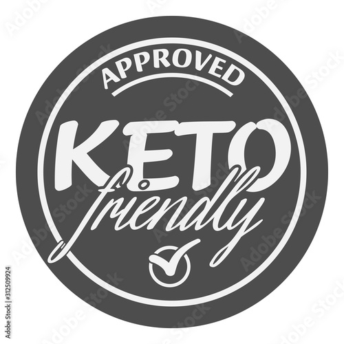 keto friendly sticker or label vector illustration for food suitable for ketogenic diet