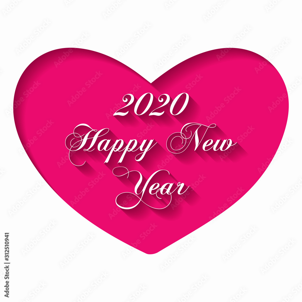 Vector illustration on the theme of Happy new year 2020.