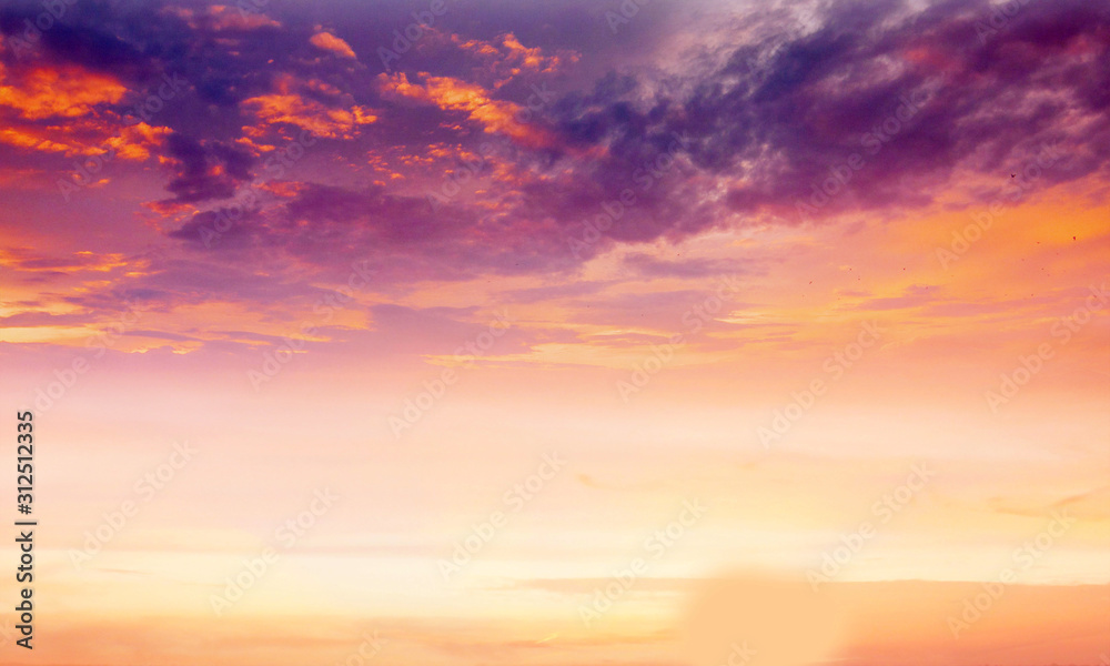Fototapeta Sunset sky background, beautiful sunset background