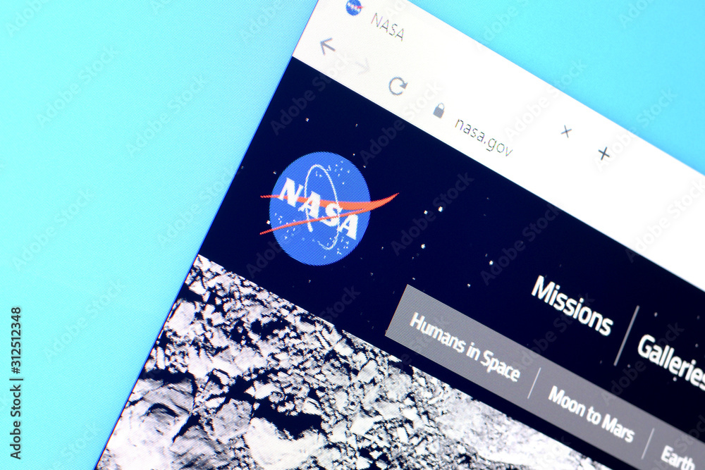 Homepage of nasa website on the display of PC, url - nasa.gov. Stock ...