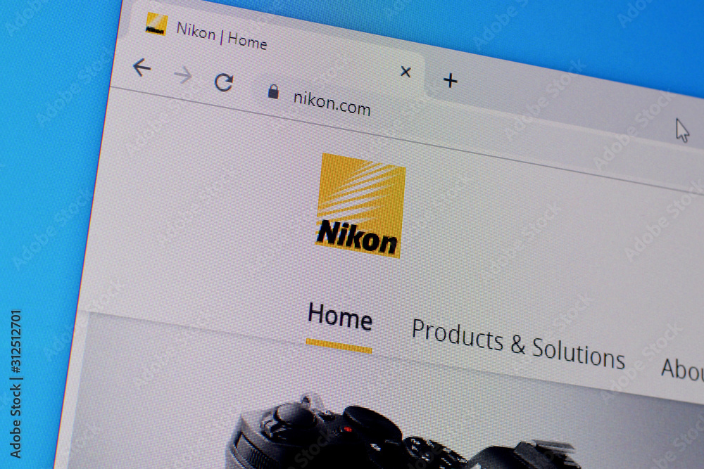 Homepage of nikon website on the display of PC, url - nikon.com. Stock  Photo | Adobe Stock