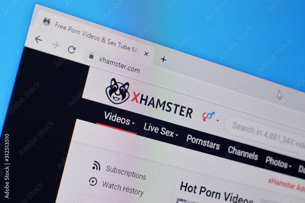 Homepage of xhamster website on the display of PC, url - xhamster.com.  Stock Photo | Adobe Stock