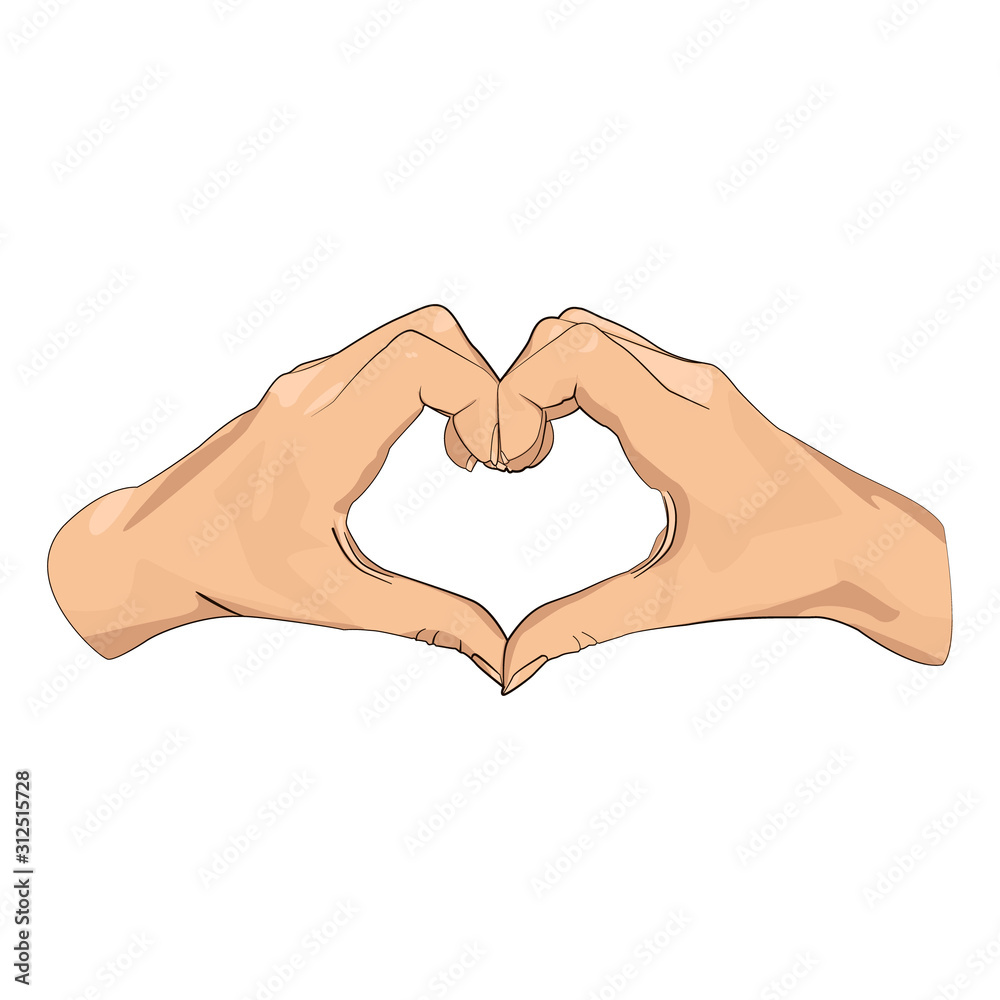 Fototapeta premium hand forming a heart shape