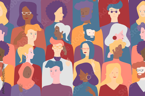 Different nationalities happy people pattern