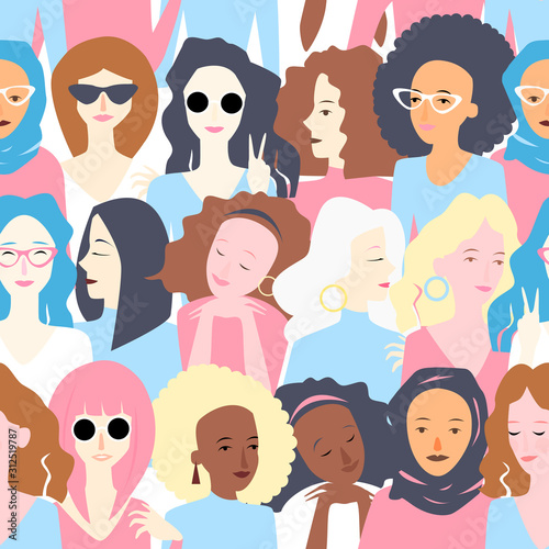 Different nationalities women femenism 8 march