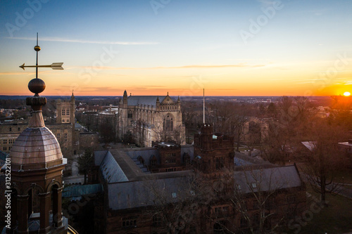 Aerial of Sunrise in Princeton New Jersey