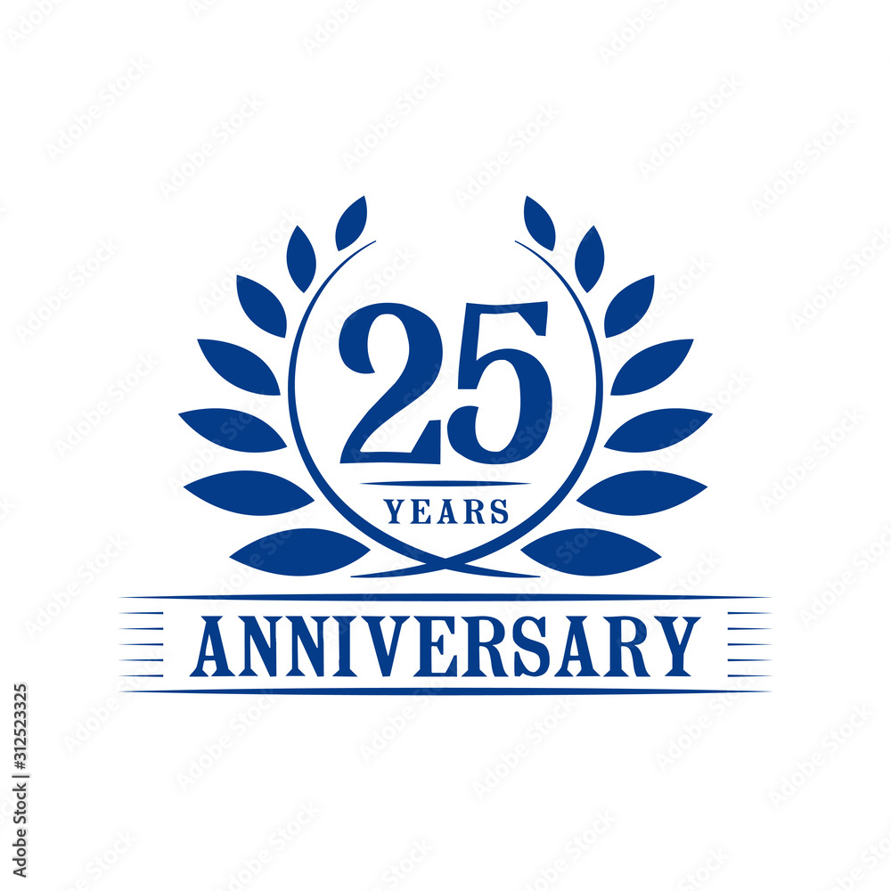 25 years logo design template. Twenty fifth anniversary vector and illustration. 25 years logo design template. Twenty fifth anniversary vector and illustration.