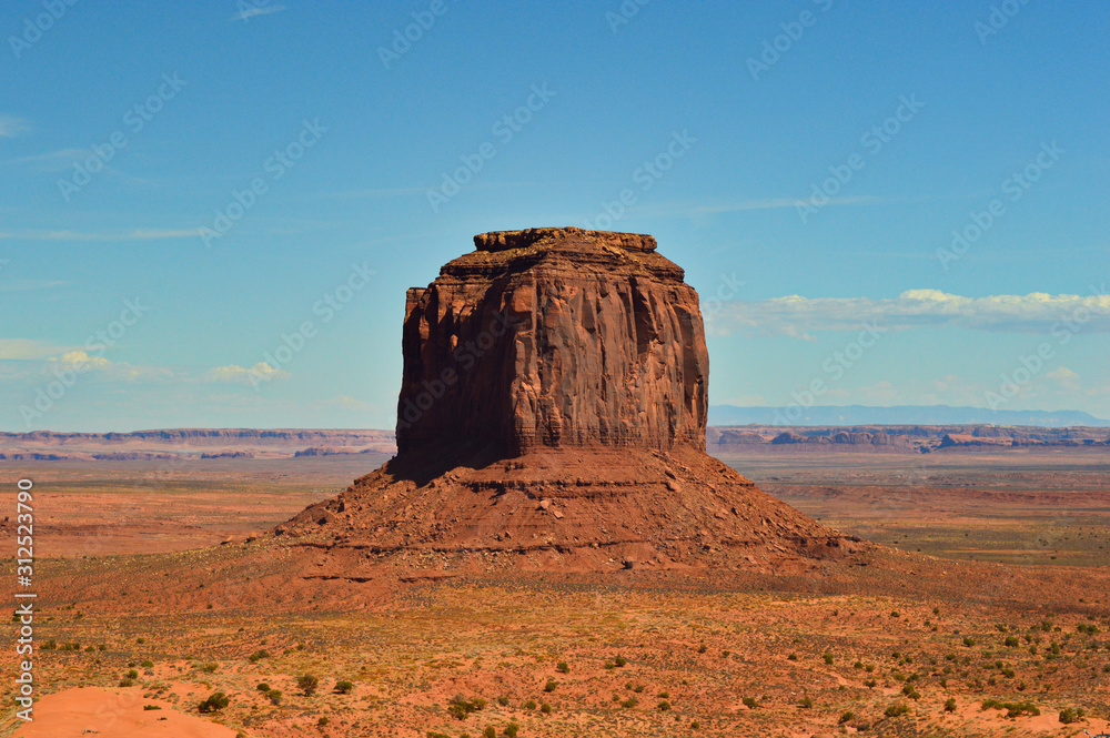 Big stone monuments in desert in the Monument valley near Arizona Utah borders Big stone monuments in desert in the Monument valley near Arizona Utah borders