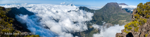 La Réunion, Cirque de Mafate Panorama with clouds