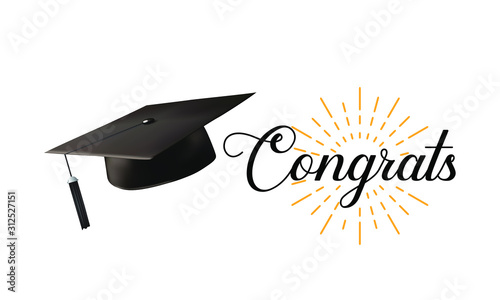 Graduation Congrats, posters, greeting card, banner, lettering design