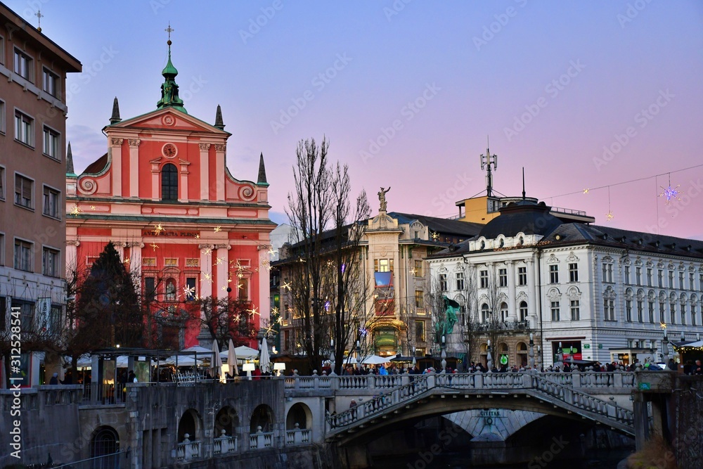 Ljubljana in the evening