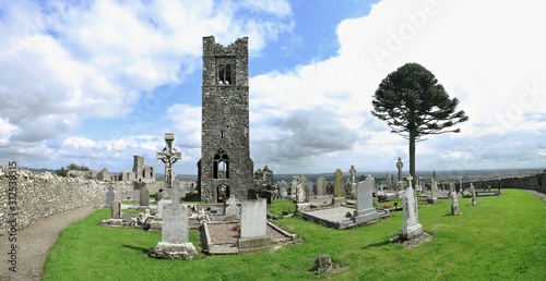 ruins of Slane abbey with cemetery northwest of Dublin photo