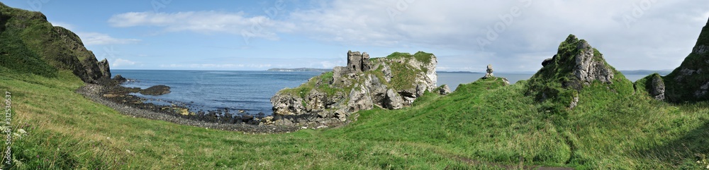 ruins of Kingane castle - on the offshore coast of Northern Ireland not far from Ballycastle ruins of Kingane castle - on the offshore coast of Northern Ireland not far from Ballycastle