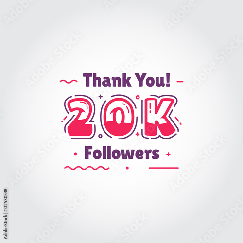 20000 Thank You Followers Vector For Media Social Design
