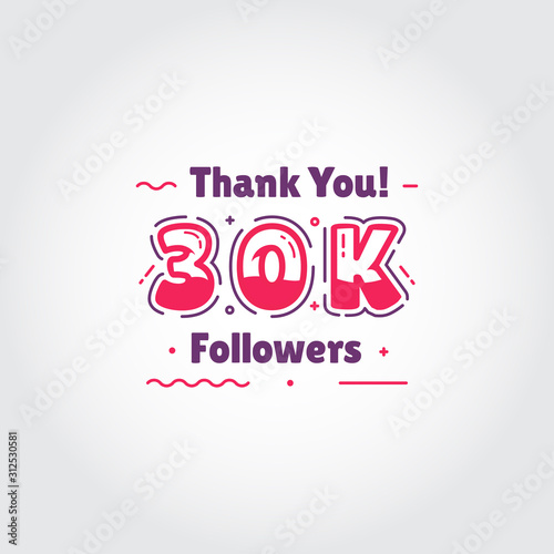 30000 Thank You Followers Vector For Media Social Design