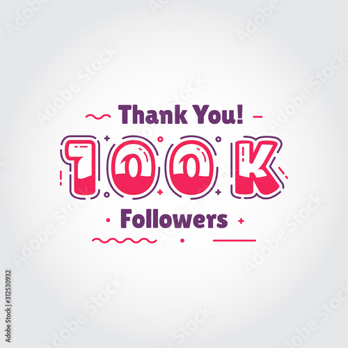 100000 Thank You Followers Vector For Media Social Design