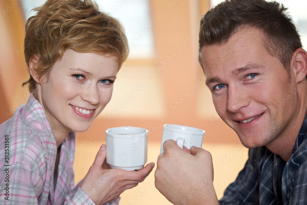 Couple drinking coffee