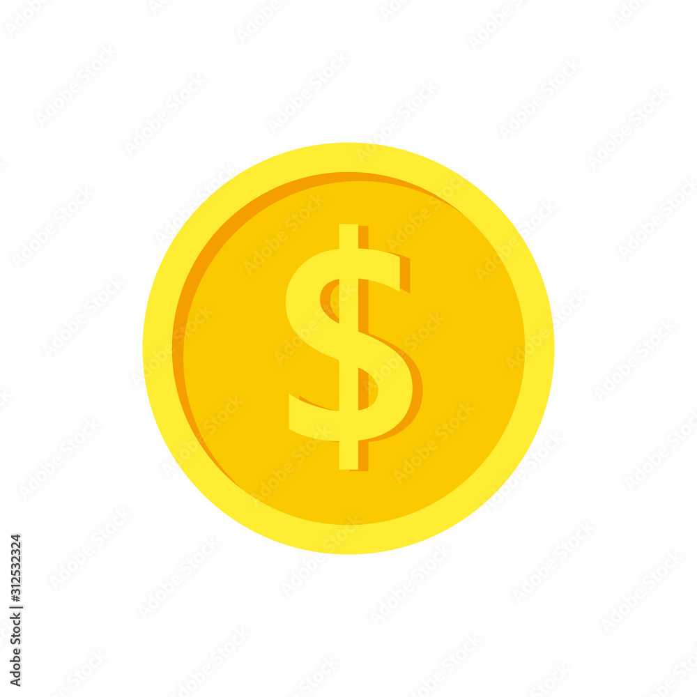 Vector dollar bank note and coin, icon illustrations and vector Vector dollar bank note and coin, icon illustrations and vector